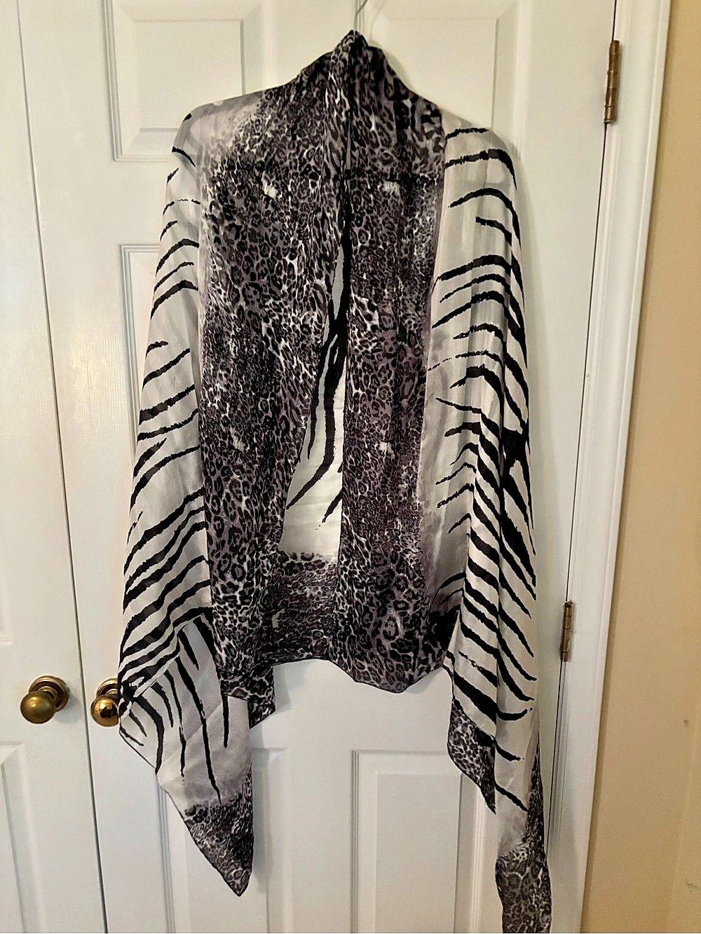 Echo Animal Print Scarf in Black & White